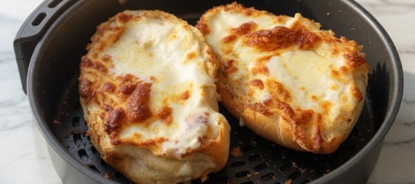 Pão com requeijão e doce de leite feito na airfryer