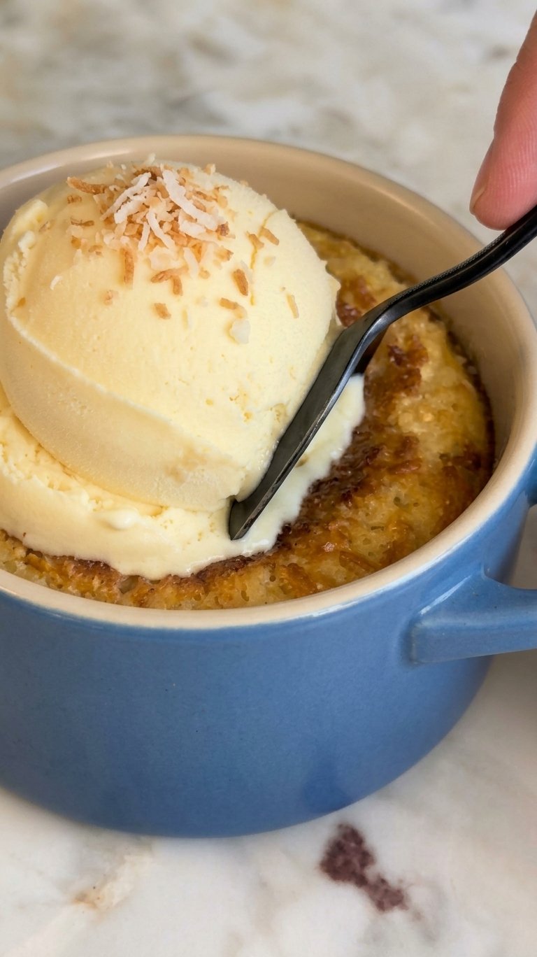 Bolo de coco cremoso feito na air fryer