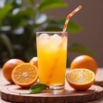 Suco de laranja natural servido gelado